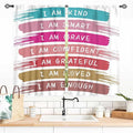 Rainbow Curtains for Classroom, Kids Girls Baby Boho Cute Inspirational Motivational Quotes Cartoon Colorful Pastel Nursery Classroom Bedroom Living Room Bathroom Window Drapes 2 Panels, 55x39 Inch