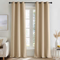 NICETOWN Beige Room Darkening Curtains 96 Inches Long 2 Panels for Living Room, Bedroom, Nursery Summer Thermal Insulated Blackout Drapes Grommet Noise Reducing Window Curtains, W40