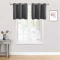 ChrisDowa Small Kitchen Valances for Windows - Grommet Short Thermal Insulated Room Darkening Window Valances Curtains for Living Room (2 Panels, Grey, 42 x 18 Inch)