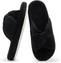 Chantomoo Slippers for Women Memory Foam House Bedroom Corduroy Bow Crossbands Slipper Shoes Comfy Trendy Gift Slippers
