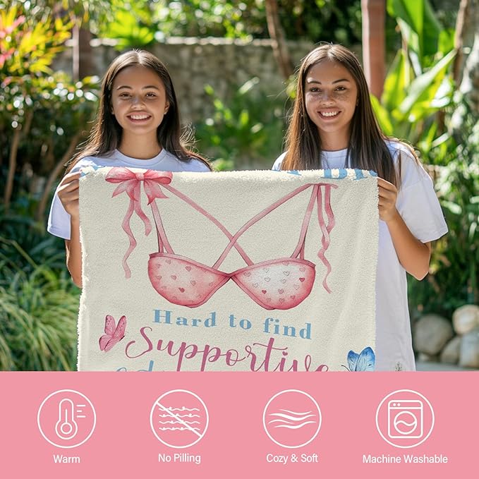 Friends Blanket Gifts for Women, Birthday Gifts for Women, Friendship Gifts for Bestie BBF, Funny Throw Blanket for Friends Female, Best Friend Blankets 50"x60", Gift for Christmas Thanksgiving