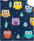 Thuswarm Cute Colorful Owl Flannel Blanket for Autumn Winter Gifts Warm Cozy Soft Funny Print Throw for Bed Couch Sofa 40”×30” XSmall for Pets