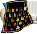 Tijuboni Guitar Music Throw Blanket Guitar Gifts for Girls Boys Women Men Kids Adults Soft Flannel Fleece Blanket for Couch Sofa Bed Home Decor 60"x80"