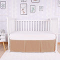 Box Pleated Crib Bed Skirt Premium 100% Cotton 800 Thread Count Nursery Crib Toddler Bedding Crib Bedskirt for Baby Boys or Baby Girls, (28" x 52") + 14" Drop Lenght - Blush Solid