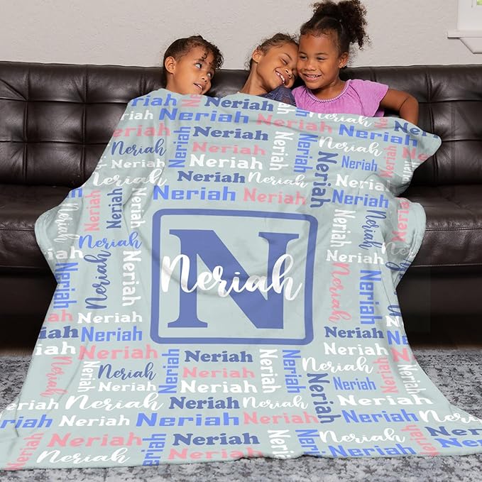 Dr.TOUGH Name Blanket Personalized Blanket for Adult Kids Flannel Customized Personalized Blankets and Throws