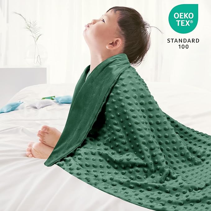 david's kids Micro Fleece Minky Baby Throw Blanket for Boys Girls with Double Layer and Soothing Raised Dots, 50x60 Inches Breathable and Soft Lightweight Receiving Blanket for Newborns, Emerald Green