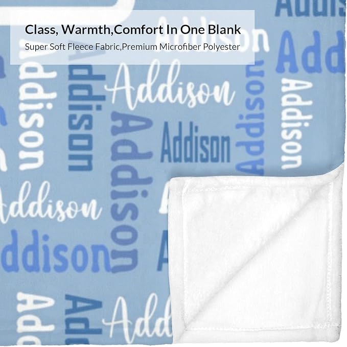 Dr.TOUGH Name Blanket Personalized Blanket for Adult Kids Flannel Customized Personalized Blankets and Throws