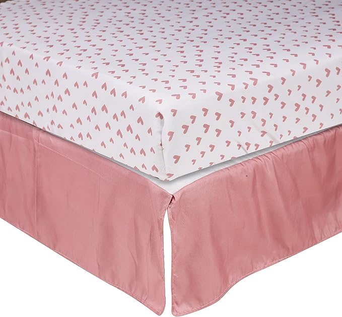 Hanbear 4 PCs Pink Floral Swan Theme Nursery Crib Bedding Set 1 Quilt 2 Fitted Sheet 1 Skirt Baby Girl Swan Themed Princess Girl Bedding Set, 28 x 52