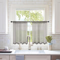 MIULEE Short Sheer Curtains 30 Inch Length for Kitchen Bathroom Cafe Half Window Treatment, Rod Pocket Tier Curtains 2 Panels, 29x30 Inches Long, Grey