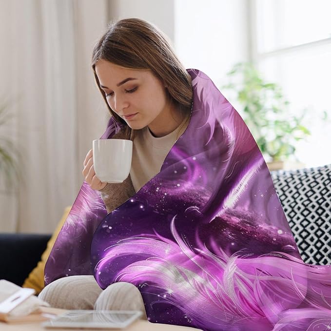 Pink Fox Throw Blanket Fox Blankets Gifts for Couch Sofa Bed Stuff Decor Soft Cozy Lightweight Fleece Flannel Bedding for Lover Men Women Girls Adults 60"x80"