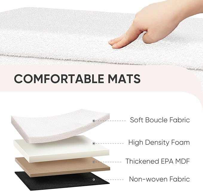 PINPLUS Folding Storage Ottoman Bench, Sherpa Ottoman with Storage, Large Long Shoes Bench Chest with Lid, Footrest for Living Room, Entryway, White 30'' x 15'' x 15''