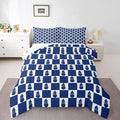 Feelyou Christmas Comforter Set All Season Checkered Bedding Set with 1 Pillow Cases Snowman Kids Twin Bedclothes Xmas Decorations Bedroom Decor Blue Duvet Quilt Breathable Soft Lightweight