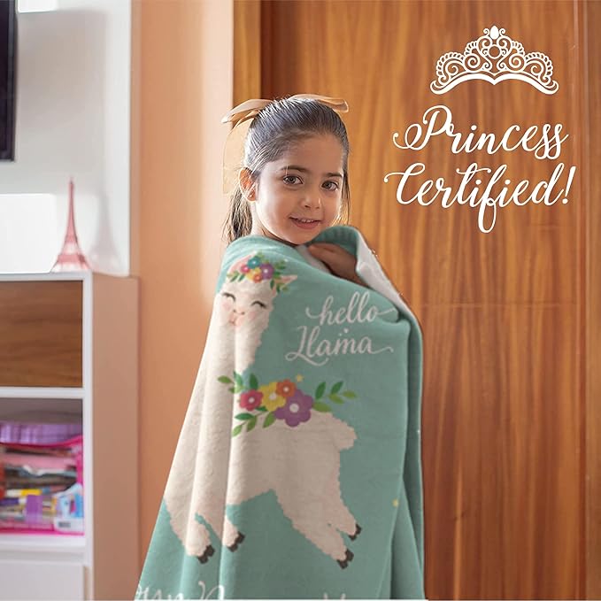 Personalized Llama Throw Blanket with Custom Name for Kids, Women, or Adults, Cute, Comfortable, and Plush with Soft Colors for Bedding, Home Decor, or Travel (Sherpa 60x80)