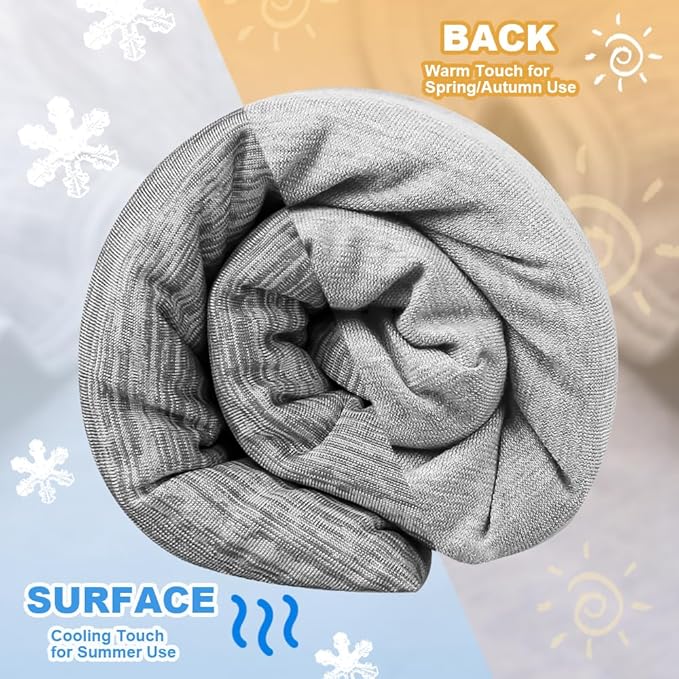 Cooling Blanket for Hot Sleepers Night Sweats Queen Size Cool Summer Blanket 79 X 86in Japanese Q-Max>0.5 Arc-Chill Cooling Fiber Keep Adults/Children Cool All Night Soft Breathable All-Season-Grey