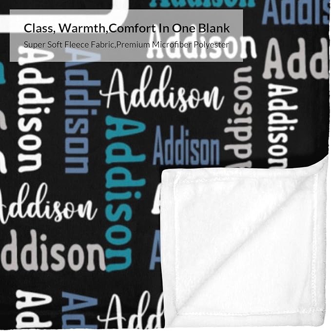 Dr.TOUGH Name Blanket Personalized Blanket for Adult Kids Flannel Customized Personalized Blankets and Throws