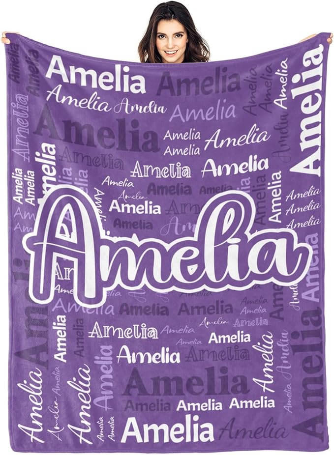Dr.TOUGH Personalized Blanket for Adult Kids with Name Customized Blankets Personalized Throw Blanket for Christmas Birthday Gifts