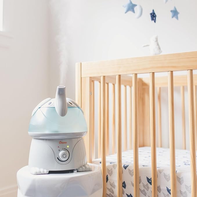 Crane Cute Animal Humidifier for Kids Bedroom and Nursery, Ultrasonic Cool Mist, 1 Gallon, Auto Shut Off, Cool Mist Humidifier