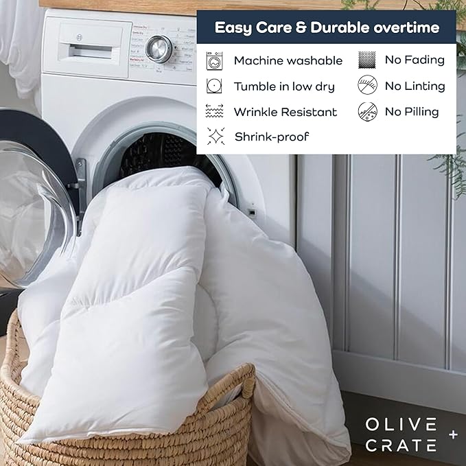 Olive + Crate 100% Viscose derived from Bamboo Winter Comforter - Extra Thicker and Heavier Queen Size - Cooling Blanket, Hypoallergenic & Moisture Wicking Bedding - White Comforter (88" x 90")