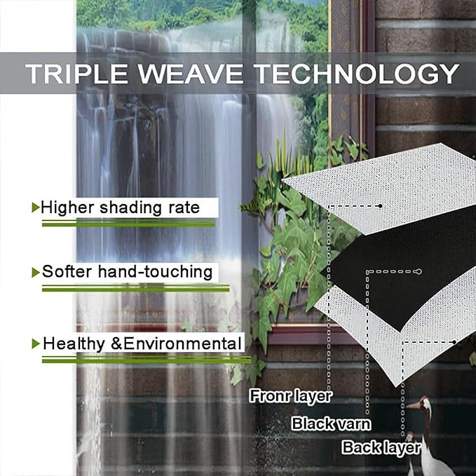 Waterfall Blackout Window Curtains, Tropical Rainforest Jungle Plants Forest Wild Nature Landscape Window Drapes, for Living Room Bedroom 63x72in 2 Panels