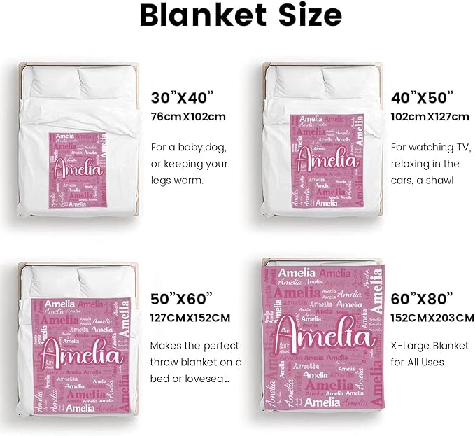 Dr.TOUGH Personalized Blanket for Adult Kids with Name Customized Blankets Personalized Throw Blanket for Christmas Birthday Gifts