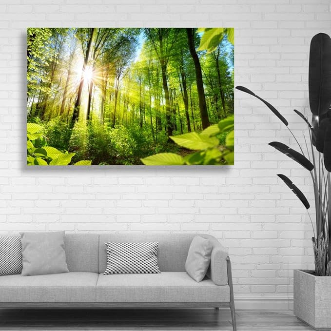 SIGNWIN-Canvas Wall Art-Sunshine in The Forest -Canvas Prints Home Artwork Decoration for Living Room,Bedroom - 16x24 inches