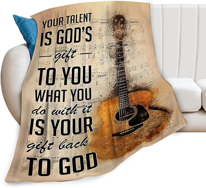 Tijuboni Guitar Music Throw Blanket Guitar Gifts for Girls Boys Women Men Kids Adults Soft Flannel Fleece Blanket for Couch Sofa Bed Home Decor 40"x50"