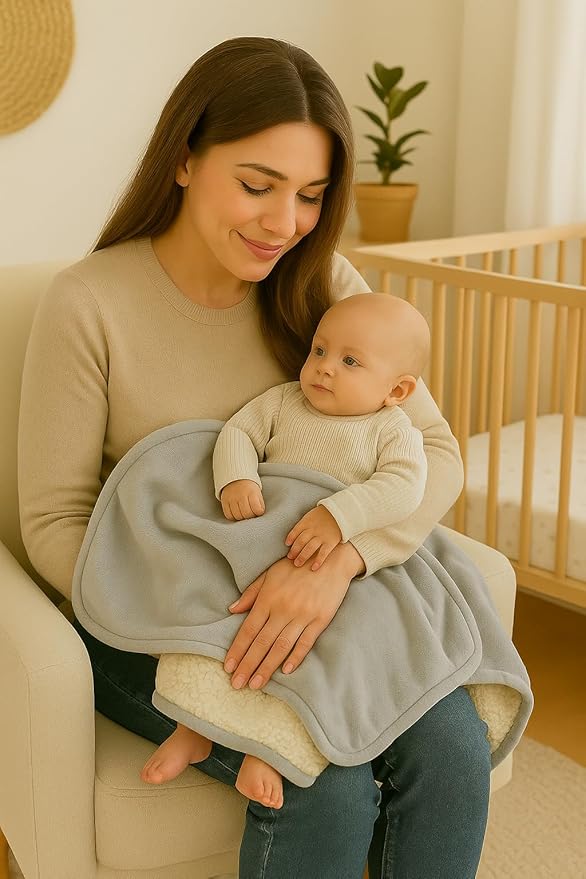 Ultra Plush 30x40 Super Soft Sherpa Baby Blanket, Durable, Machine Washable, Gentle on Baby's Skin - Ideal Baby Blankets for Boys & Girls, (Dove Gray)