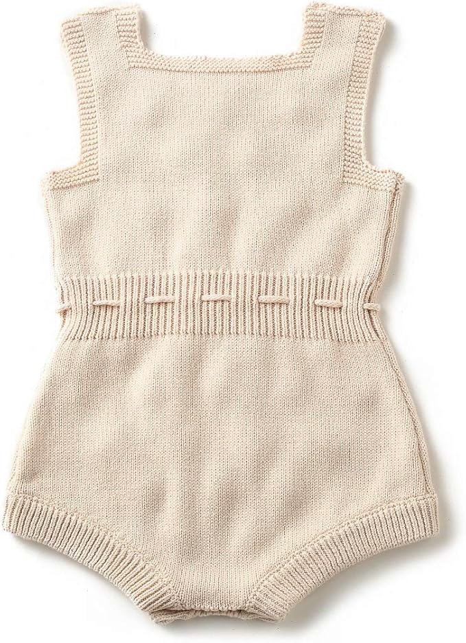 Simplee kids Baby Girl Knit Romper Fall Sleeveless Pompoms Rompers Newborn Little Girl Overall Jumpsuit Outfits