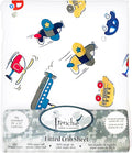 Frenchie Mini Couture, Cars, Boats, Planes Single Pack Fitted Crib Sheet – 100% Cotton, 28 x 52 x 8in