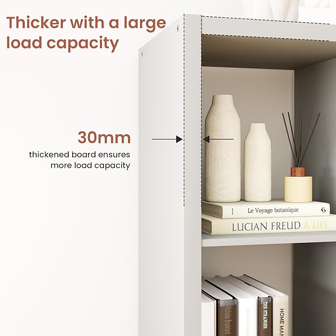 Wood 4 Cube Organizer Shelf, 14.6" x 30" x 30" Square Storage Cubes with 4 Storage Spaces, 2 x 2 Shelf Organizer for Bedroom, Living Room, Playroom, Light Gray