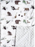 david's kids Micro Fleece Minky Baby Blanket for Boys Girls with Double Layer and Soothing Raised Dots, Breathable and Soft Lightweight Receiving Blanket for Newborns, 50x60 Inches, Animals