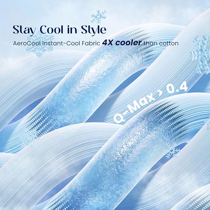 Dream Valley® King Size Sheets Set, Cooling Fitted Sheet with 2 Pillowcase-3 PCS with No Flat Sheet,Q-Max > 0.4 Aerocool, Cooling for Night Sweats, Hot Sleepers,deep Pocket up to 15",Mint Macaron