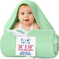 Blankets Thermal Waffle Baby Blanket Crib Bedding - Soft Cozy Warm Infant Thermal Cover for Nursery Stroller or Bassinet, Lightweight Ideal Shower Gift, Nylon Trim Mint Green 36" x 50"