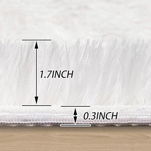 3 ft Small White Round Rug for Bedroom,Tie Dyed Soft Shaggy Circle Rug Fluffy Plush Round Carpet for Kids Girls Boys Room Baby Nursery Living Room Playroom Home Decor