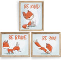 DREAM BIG PRINTABLES Fox Wall Art Prints (Set of 3) - Unframed - 8x10s | Woodland Nursery Decor - Inspirational Quotes for Boys and Girls Room - Be Kind, Be Brave, Be You - Kids Positive Affirmations