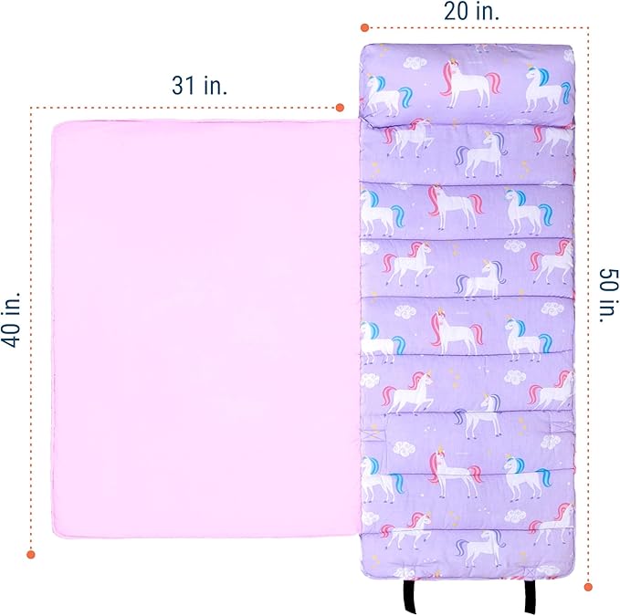 Wildkin Kids Original Nap Mat – Cozy Kids Sleep Mat with Pillow, ideal for School & Travel