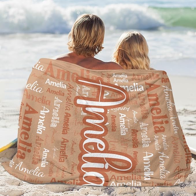 Dr.TOUGH Personalized Blanket for Adult Kids with Name Customized Blankets Personalized Throw Blanket for Christmas Birthday Gifts