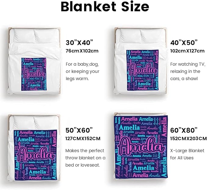 Dr.TOUGH Personalized Blanket for Adult Kids with Name Customized Blankets Personalized Throw Blanket for Christmas Birthday Gifts