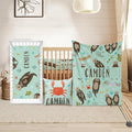 Custom Crib Bedding Set - Marine Animals Design Personalized Name Baby Nursery Bedding 3 Pcs Set - Chic Soft Blanket, Sheet, Pillowcase for Newborns Boys Girls Gifts Color20