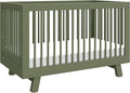 babyletto Hudson 3-in-1 Baby Crib Convertible to Toddler Bed & Daybed - GREENGUARD Gold Certified - 4 Adjustable Heights - Made of 100% Solid Wood - Includes Toddler Conversion Kit - Olive Green