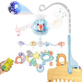 Crib Mobiles for Babies with Music, Rotatable Baby Mobile for Crib with Projection, Timing Function and Baby Rattles Toy, Baby Crib Toys Hanging for Boys Girls 3-12 Months (Blue)