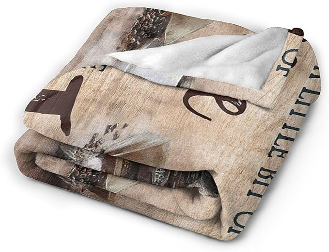 Christian Coffee Jesus & Coffee Throw Blanket - Religious Gift for Women, Men, Kids & Adults - Soft, Warm, Cozy Fleece Blanket for Couch, Sofa, Bed - 60"x50"