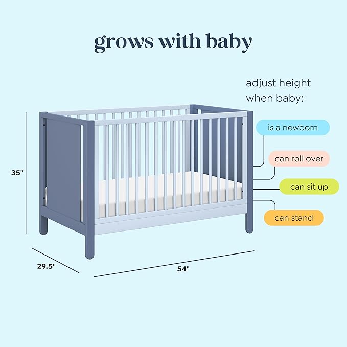 Carter's by DaVinci Marisol 4-in-1 Convertible Crib in Cove Blue/Powder Blue, GREENGUARD Gold Certified