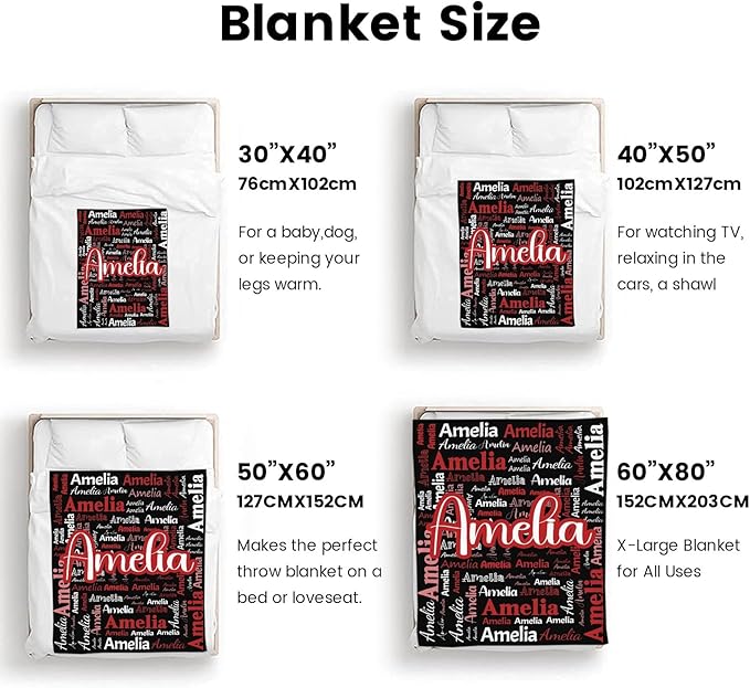 Dr.TOUGH Personalized Blanket for Adult Kids with Name Customized Blankets Personalized Throw Blanket for Christmas Birthday Gifts