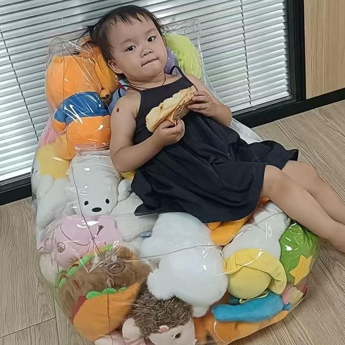 Stuffed Animal Storage Beanbag - Plush Toy Organizer Seat Cover, Durable Soft Fabric, Comfortable Lounge Cushion | Bean Bag Chair for Adults Kids Room Decor Floor Bed Couch Relaxing Space