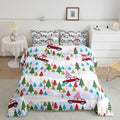 Feelyou Christmas Trees Bedding Set for Kids Boys Girls Full Size Christmas Truck Comforter Set Ultra Soft Winter Snowman Comforter Xmas Duvet Quilt Bedroom Decor Christmas Ornaments Quilt