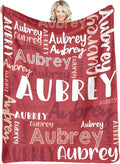 Dr.TOUGH Personalized Blankets with Name Customized Baby Blankets for Girls Boys Adults Monogrammed Blankets and Throws Christmas Birthday Mothers Fathers Valentines Day Gift (Red,50''×60'')