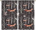 Rustic Forest Curtain, Woodland Country Hunting Animal Deer Fox Wildlife Bear Farmhouse Lodge Cabin Blackout Rod Pocket Windows Door Curtain for Bedroom Living Room Home Decor 72x63in