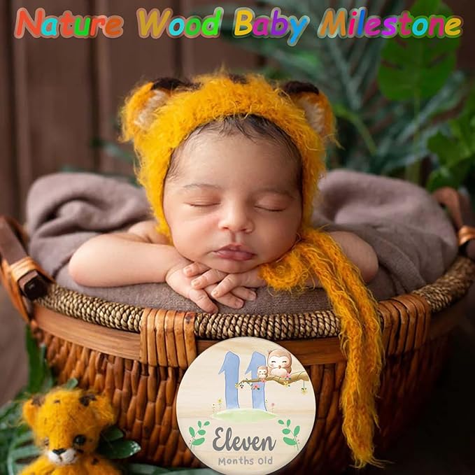 Baby Monthly Milestone Cards for Newborn Girl or Boy,Monthly Baby Milestone Newborn Sign Baby Month Anniversary Cards,Baby Shower Cards Come with Organza Gift Bag (Milestone Blocks)