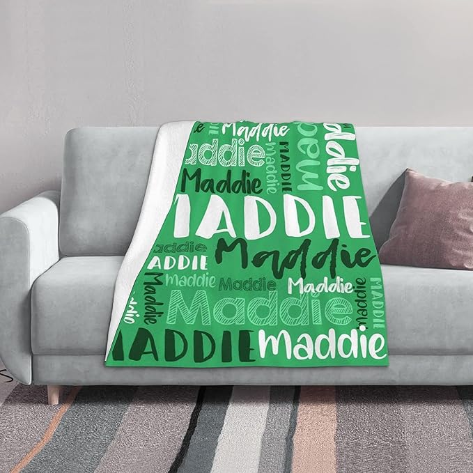 Dr.TOUGH Personalized Blankets with Name Customized Baby Blankets for Girls Boys Adults Monogrammed Blankets and Throws Christmas Birthday Mothers Valentines Day Gift (Medium Sea Green, 40''×50'')